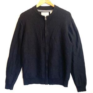Weatherproof Vintage Men’s Full Zip Sweater, Black, Size L, NWT